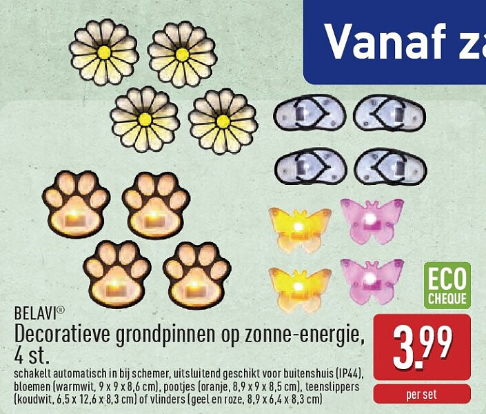 Decoratieve grondpinnen op zonne-energie, 4st.