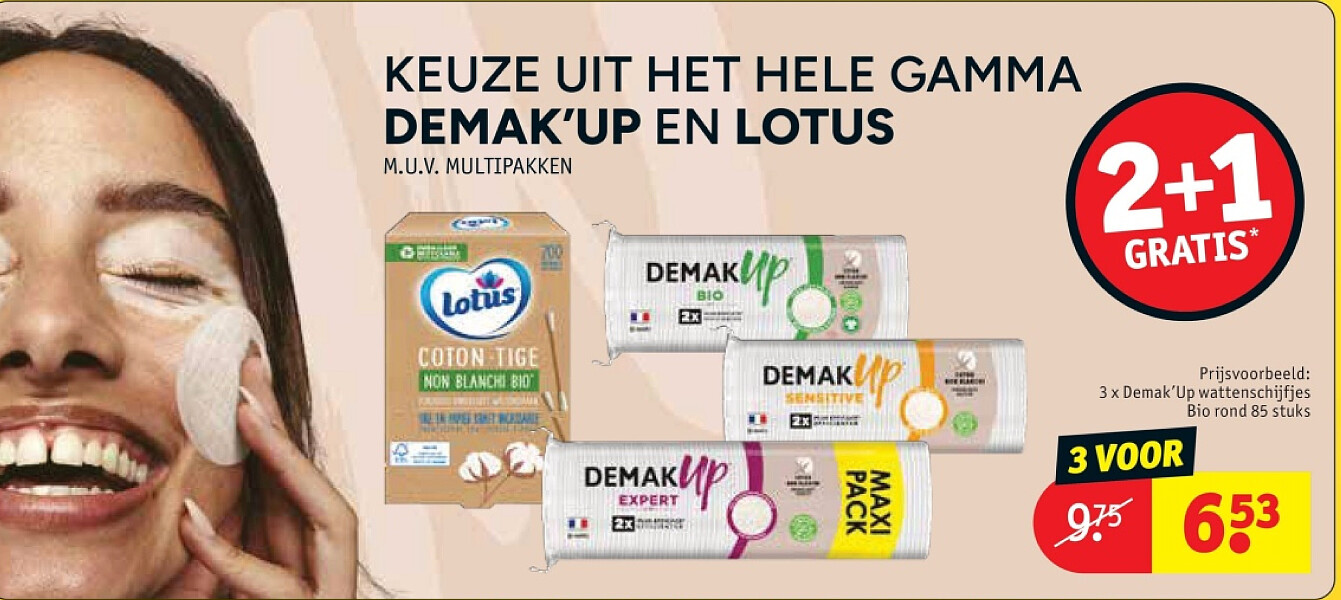 3 x Demak’Up wattenschijfjes Bio rond 85 stuks