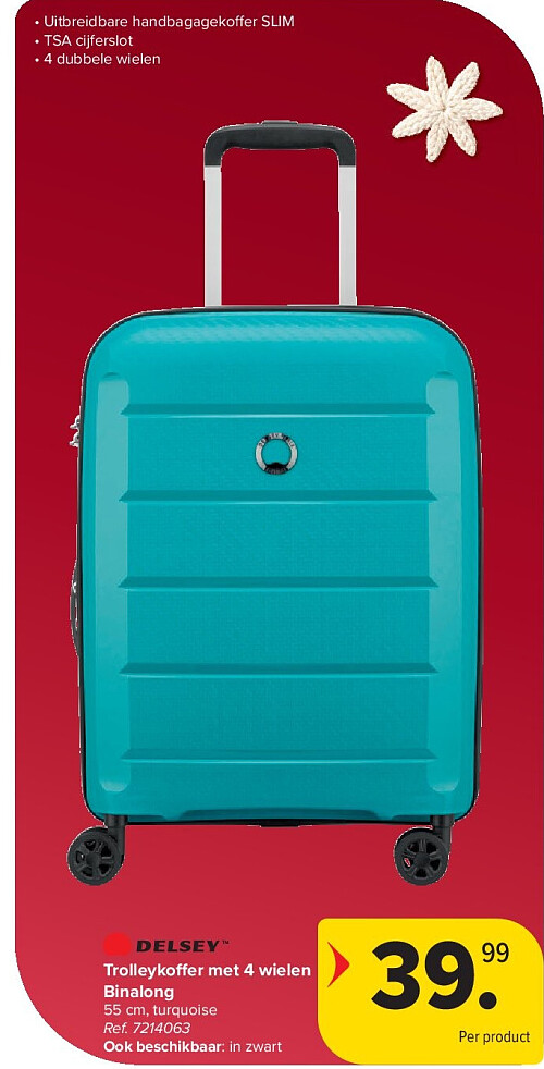 Trolleykoffer met 4 wielen Binalong