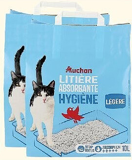 Litière absorbante hygiène Auchan 10 l