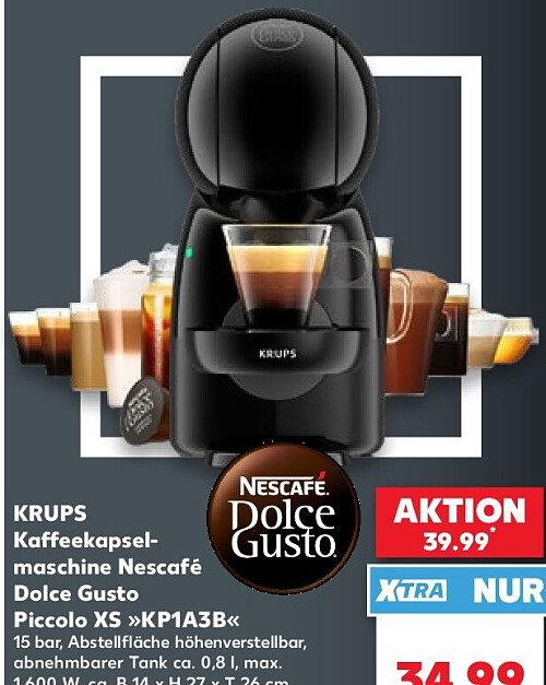 KRUPS Kaffeekapselmaschine Nescafé Dolce Gusto Piccolo XS »KP1A3B«