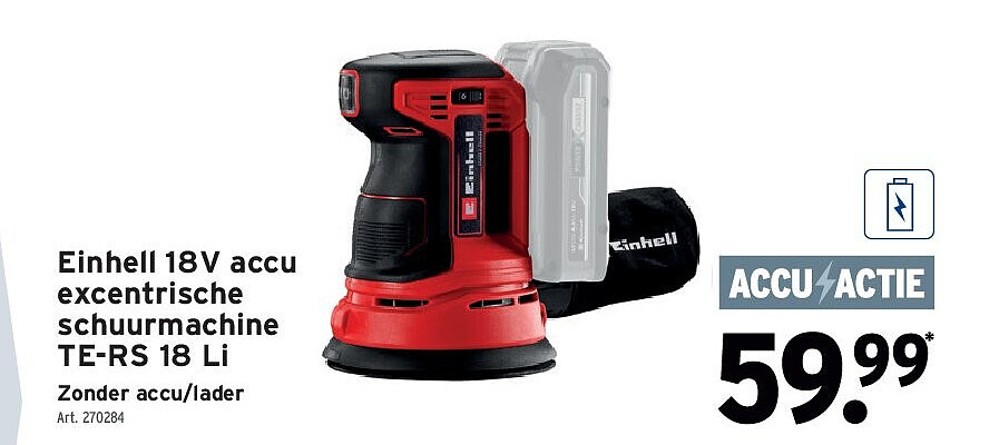 Einhell 18V accu excentrische schuurmachine TE-RS 18 Li