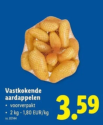 Vastkokende aardappelen