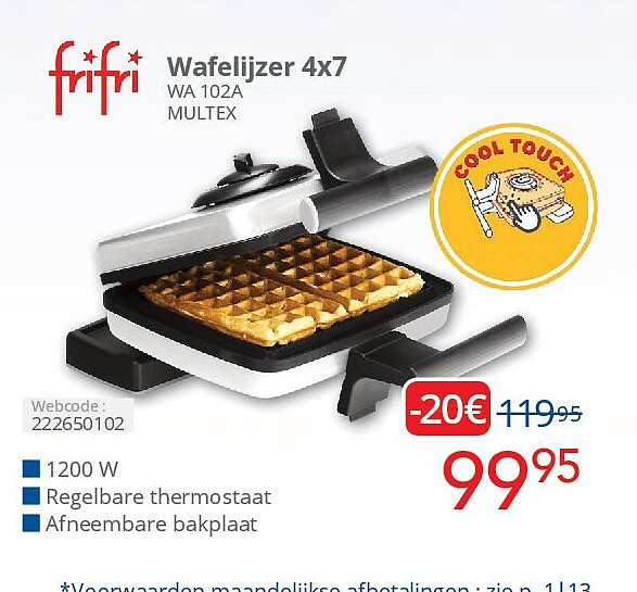 Wafelijzer 4x7 WA 102A MULTEX