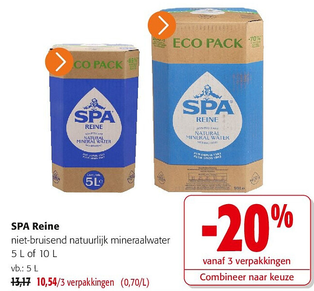 SPA Reine niet-bruisend natuurlijk mineraalwater 5 L