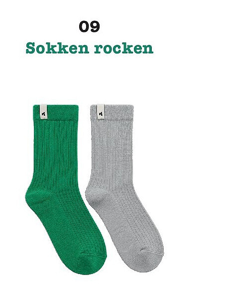 2 paar sokken groen en lichtgrijs by Frances