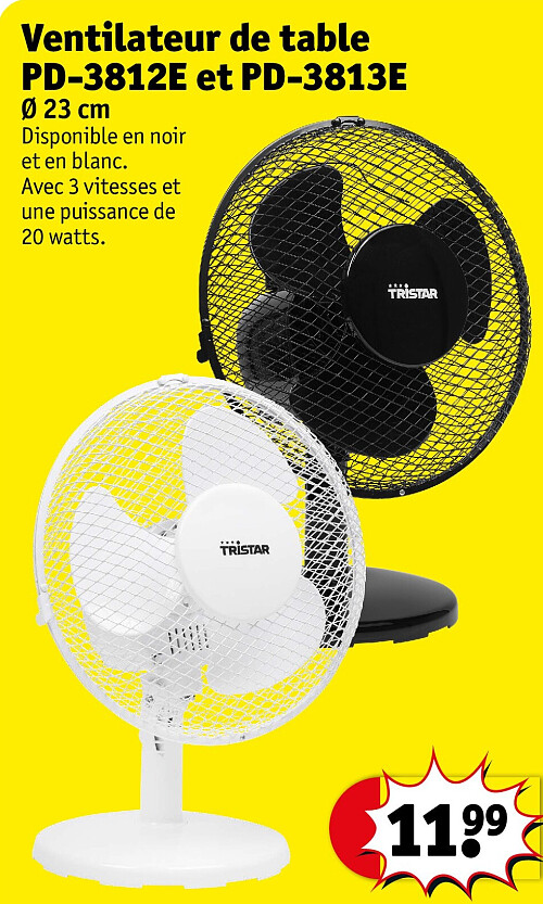 Ventilateur de table PD-3812E et PD-3813E Ø 23 cm