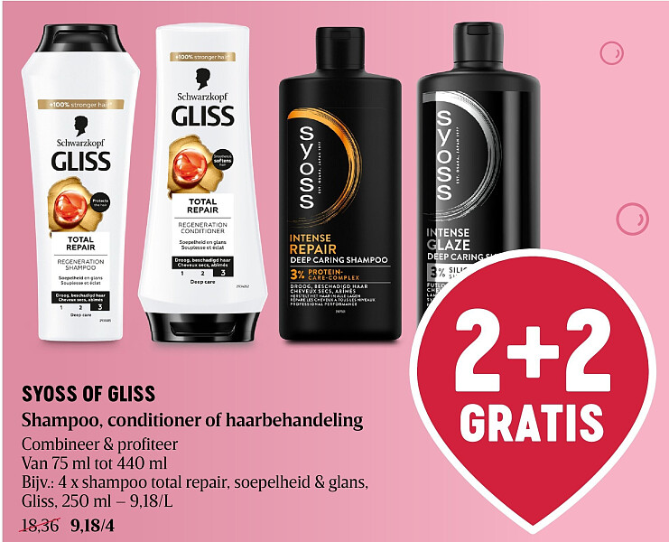 SYOSS OF GLISS Shampoo, conditioner of haarbehandeling