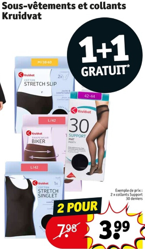 Sous-vêtements et collants Kruidvat 2 POUR