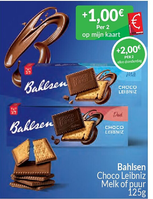 Bahlsen Choco Leibniz Melk of puur 125g