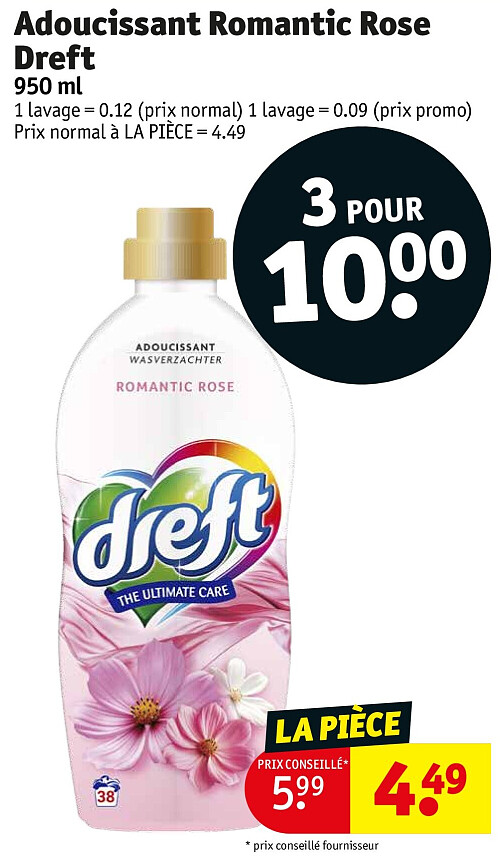 Adoucissant Romantic Rose Dreft 950 ml