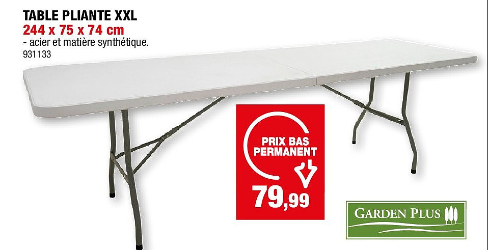 TABLE PLIANTE XXL 244 x 75 x 74 cm