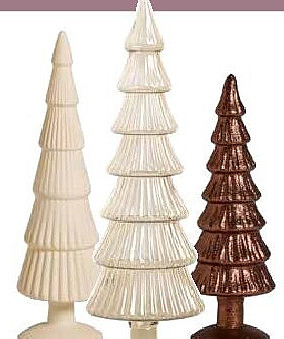 Glazen kerstboom glitter bruin 25 cm
