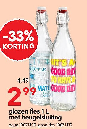 glazen fles 1 L met beugelsluiting