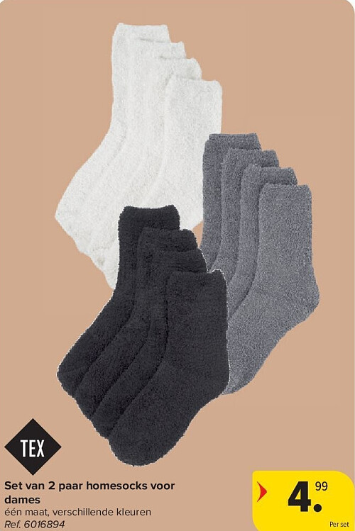 Set van 2 paar homesocks voor dames