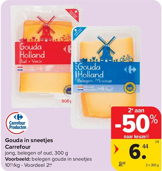 Gouda in sneetjes Carrefour