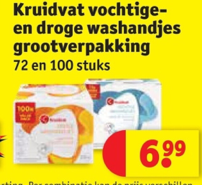 Kruidvat vochtigeen droge washandjes grootverpakking