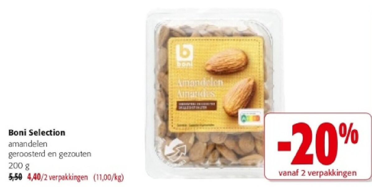Boni Selection amandelen geroosterd en gezouten 200 g