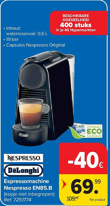 Espressomachine Nespresso EN85.B