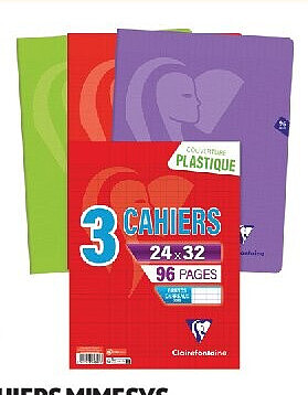 Lot de 7 cahiers polypro 17x22 cm, Seyès, 96 pages