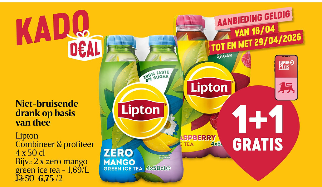 Niet-bruisende drank op basis van thee