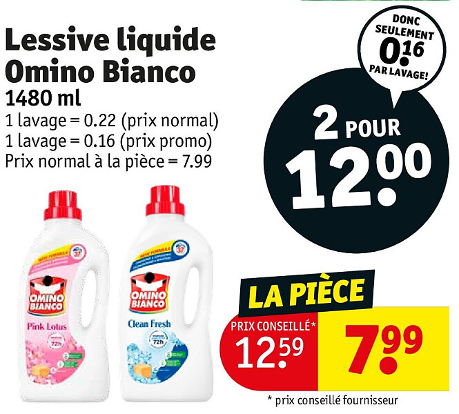 Lessive liquide Omino Bianco 1480 ml