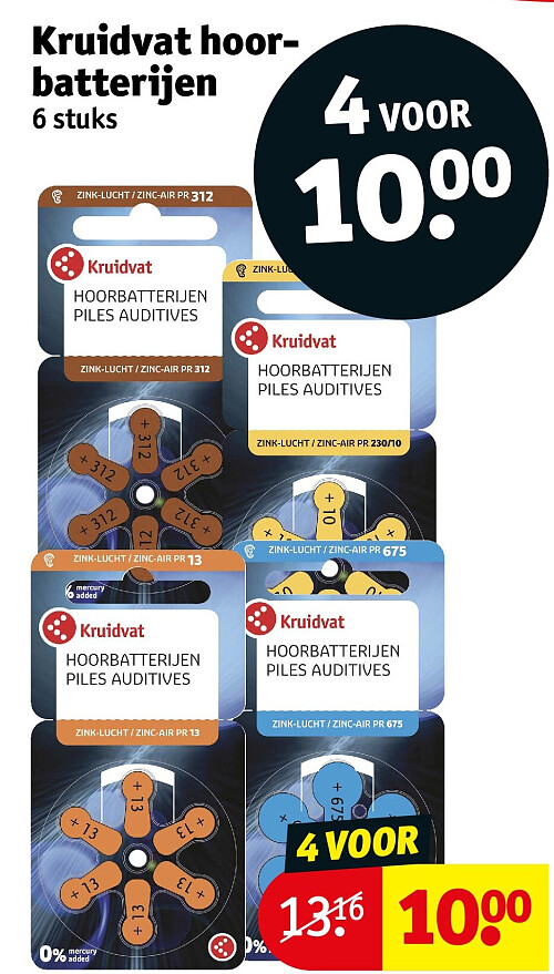 Kruidvat hoor- batterijen