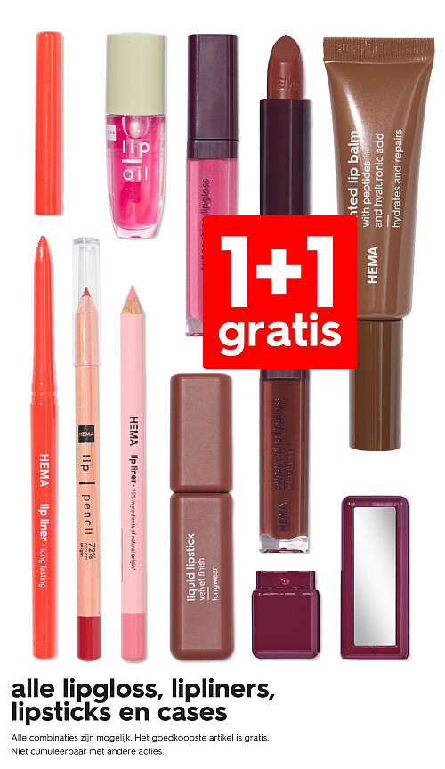 alle lipgloss, lipliners, lipsticks en cases
