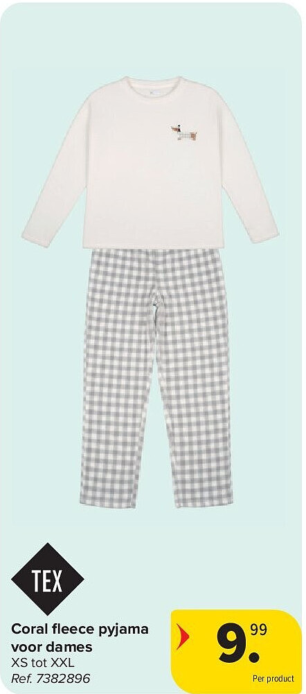 Coral fl eece pyjama voor dames