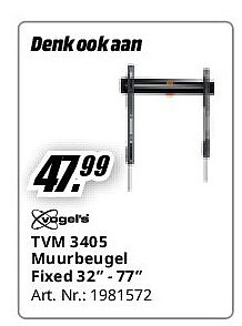 TVM 3405 Muurbeugel Fixed 32” - 77”