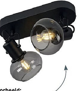 GAMMA opbouwspot Este duobalk - zwart met gerookt glas