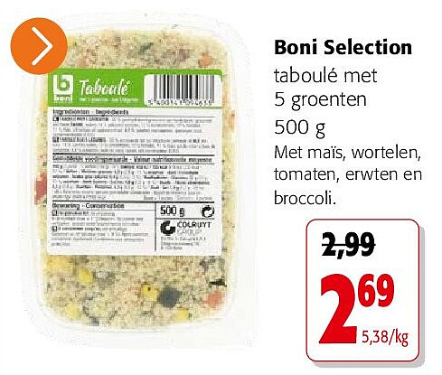 Boni Selection taboulé met 5 groenten 500 g