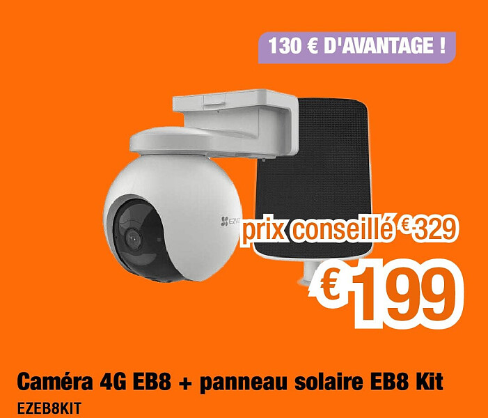 Caméra 4G EB8 + panneau solaire EB8 Kit