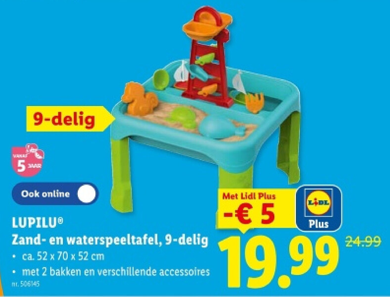 Zand- en waterspeeltafel, 9-delig