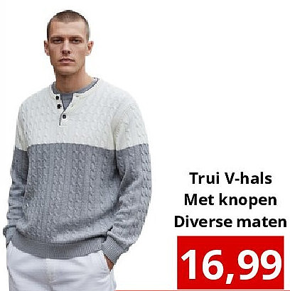 Trui V-hals Met knopen Diverse maten