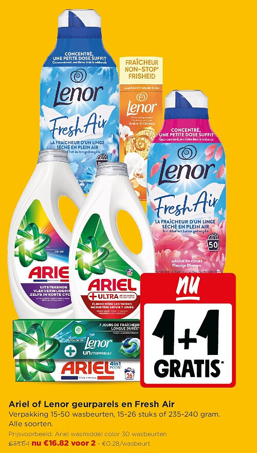 Ariel of Lenor geurparels en Fresh Air