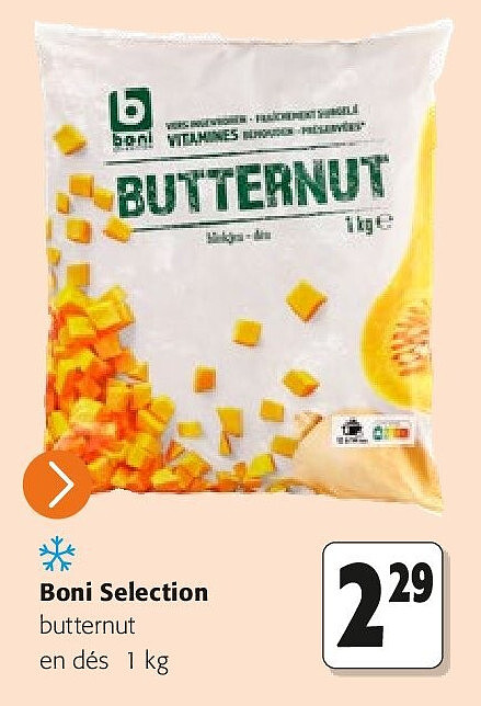 Boni Selection butternut en dés 1 kg