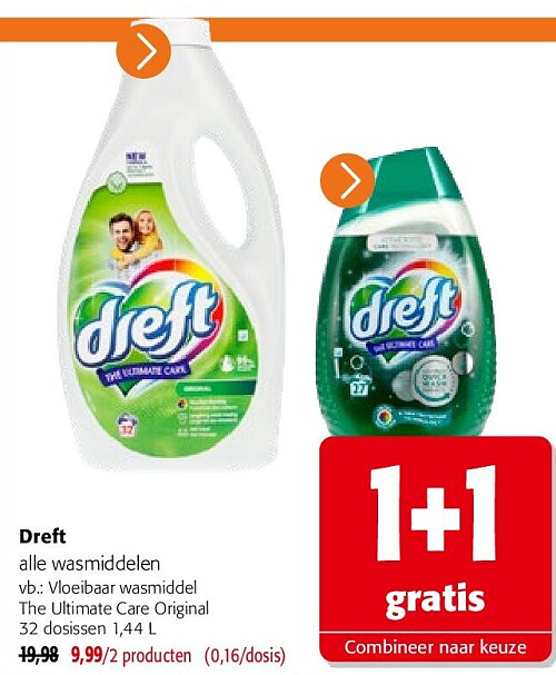 Dreft Vloeibaar wasmiddel The Ultimate Care Original 32 dosissen 1,44 L