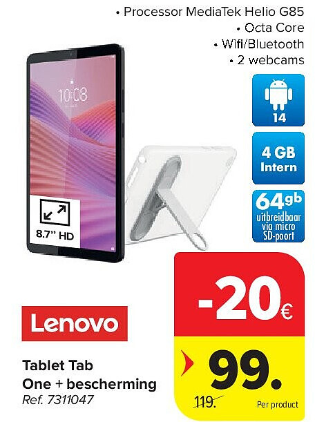 Tablet Tab One + bescherming
