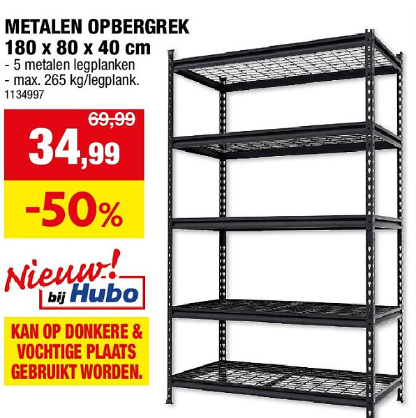 METALEN OPBERGREK 180 x 80 x 40 cm