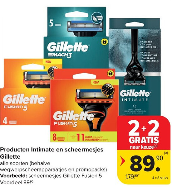 Producten Intimate en scheermesjes Gillette