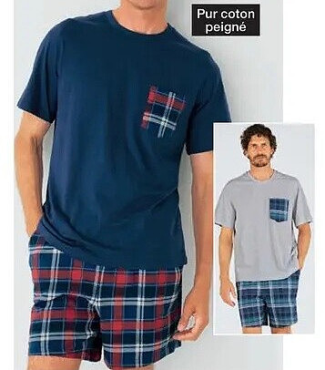 Pyjashort maille jersey pur coton peigné