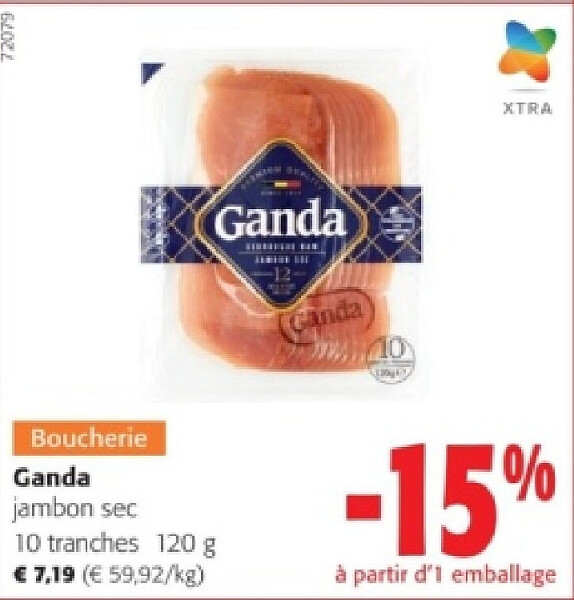 Ganda jambon seс 10 tranches 120 g