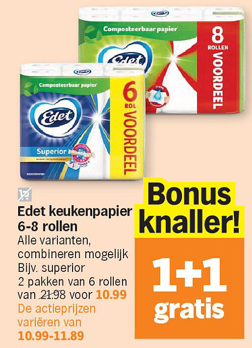 Edet keukenpapier 6-8 rollen