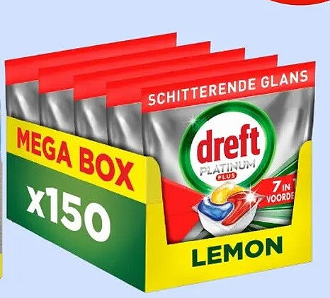 Dreft Platinum Plus Mega Box Lemon x150
