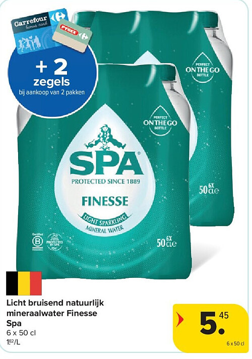 Licht bruisend natuurlijk mineraalwater Finesse Spa