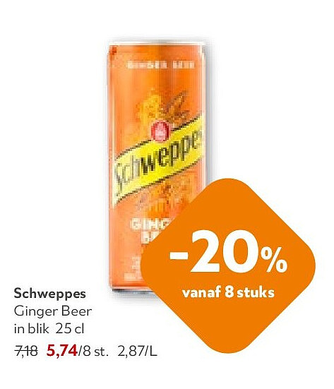 Schweppes Ginger Beer in blik 25 cl