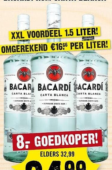 Bacardi Rum Carta Blanca 1.5 liter