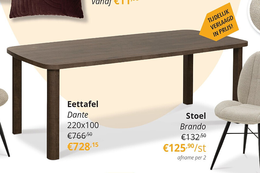Eettafel Dante 220x100
