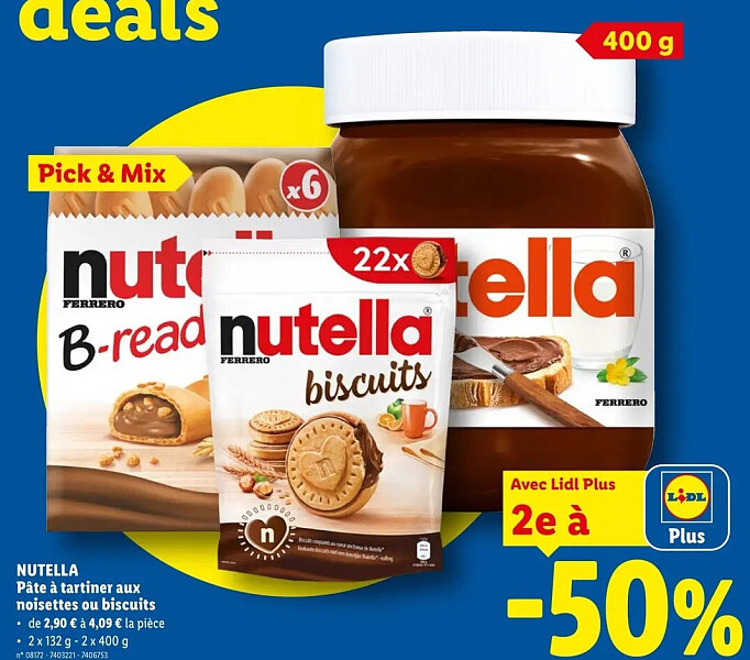 Pâte à tartiner aux noisettes ou biscuits